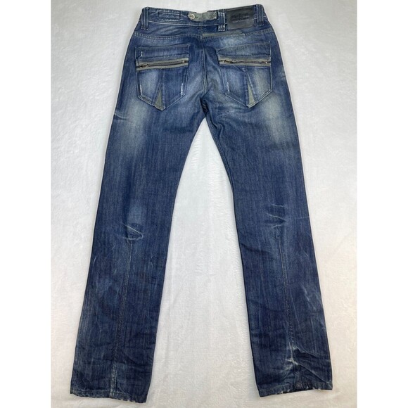 Salsa 1st Level Jeans Mens Size 31 Distressed Mix Media Blue Denim - Picture 6 of 16